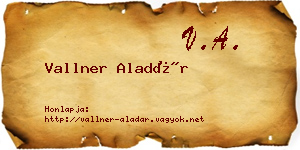 Vallner Aladár névjegykártya